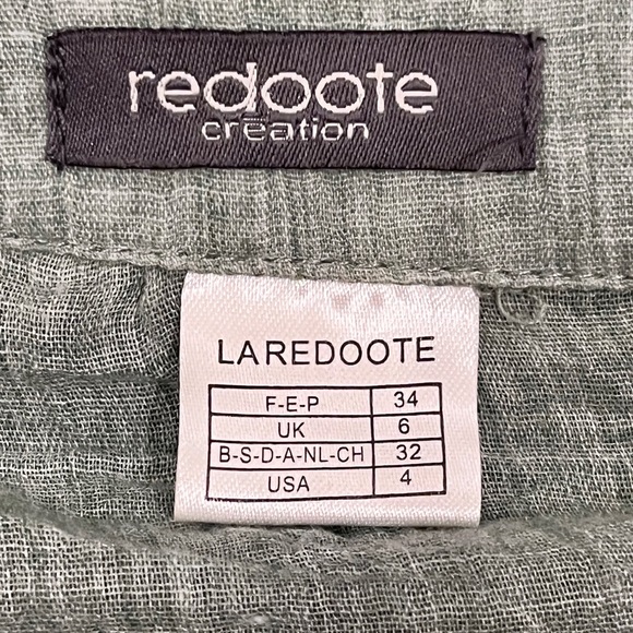 Mossy Green Cotton Gauze Tab Sleeve Shirt, 1 Chest Pocket, Ladies Size 4, EUC - Picture 5 of 5